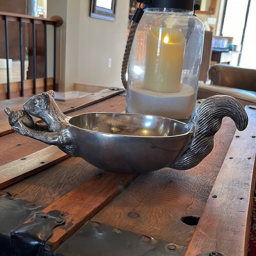 Pewter Squirrel Nut Bowl